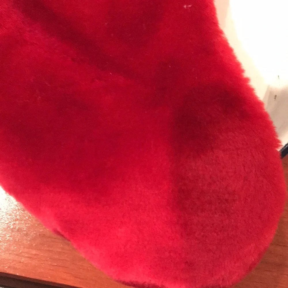 White Fur Trimmed & Red Velvet Stockings